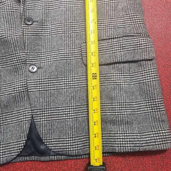 Christian Aujard Glen Plaid Cashmere Blazer Jacket 42R Black White Quiet Luxury - Picture 11 of 13